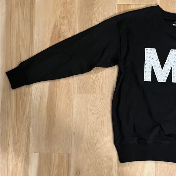 MICHAEL Michael Kors Black Sweatshirt with Silver MK Embellishment - Picture 2 of 5